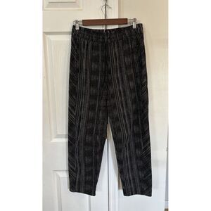 Athleta Arrival Pants Women's Sz 6 Black White Amara Striped Ballon Leg Stretchy